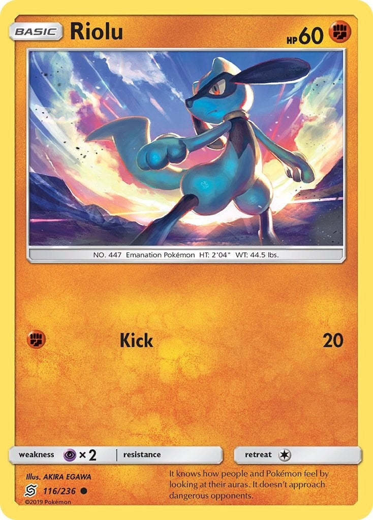 Image for Riolu (116) (116/236) [SM - Unified Minds] - Pokemon