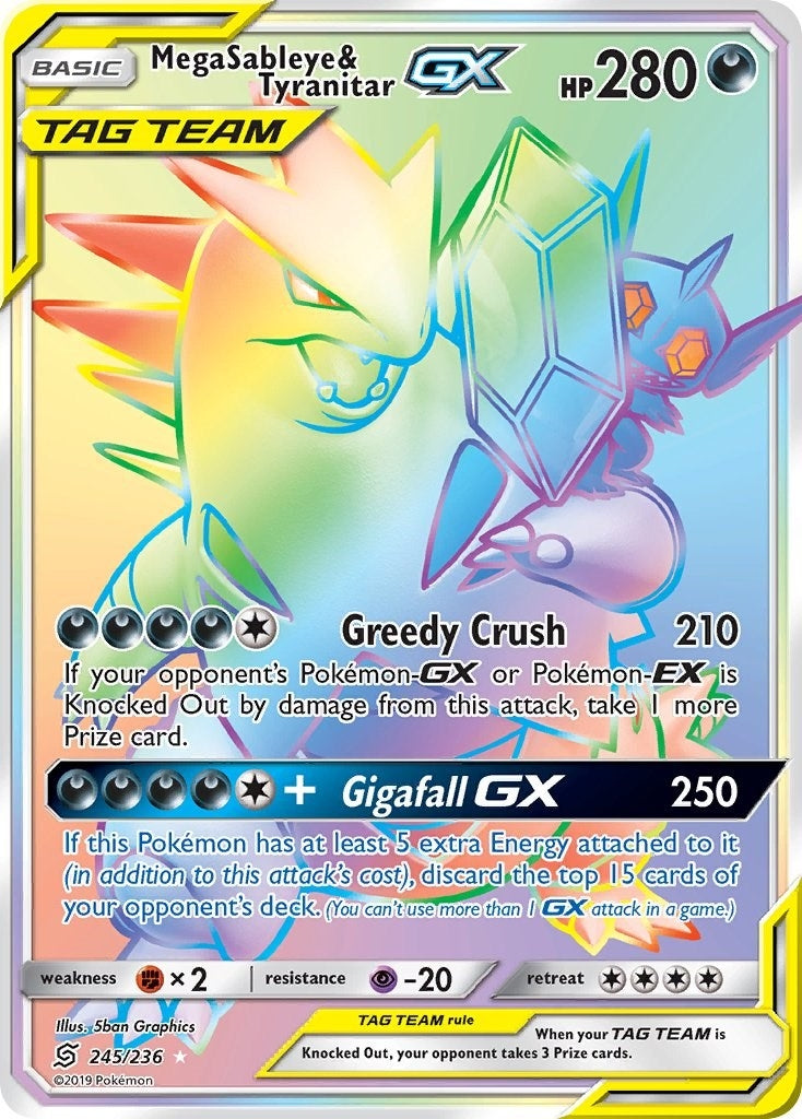 Image for Mega Sableye & Tyranitar GX (Secret) (245/236) [SM - Unified Minds] - Pokemon
