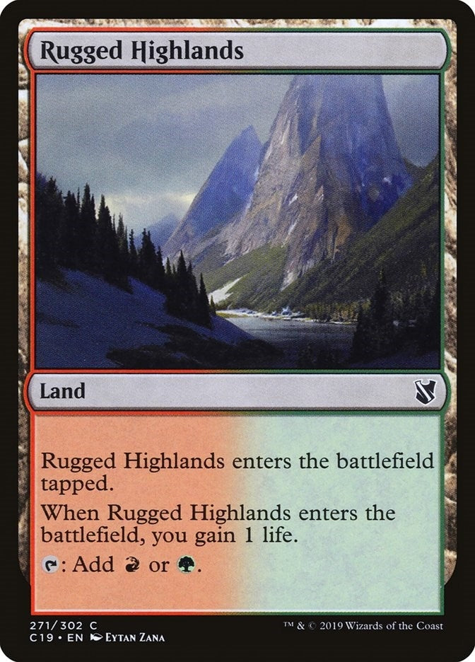 Image for Rugged Highlands (271) [Commander 2019] - Magic: The Gathering
