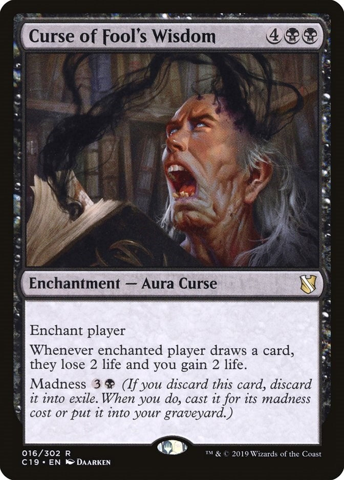 Image for Curse of Fool's Wisdom (16) [Commander 2019] - Magic: The Gathering