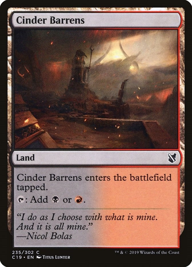 Image for Cinder Barrens (235) [Commander 2019] - Magic: The Gathering