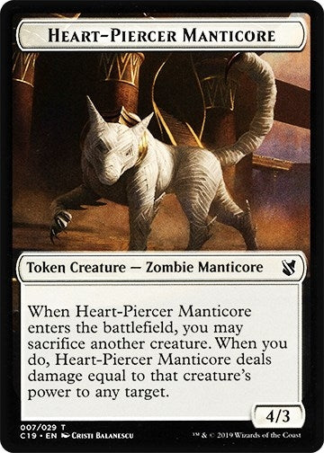 Image for Heart-Piercer Manticore // Dragon Double-Sided Token (7 // 12) [Commander 2019] - Magic: The Gathering