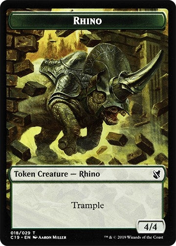 Image for Rhino // Egg Double-sided Token (18 // 16) [Commander 2019] - Magic: The Gathering