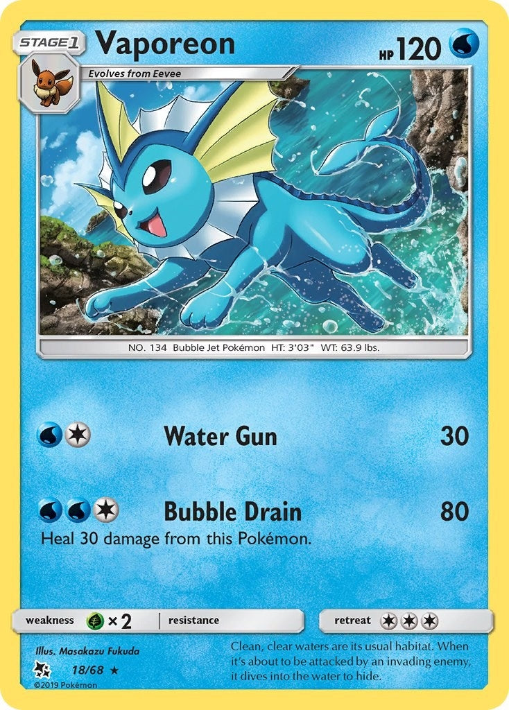 Image for Vaporeon (18/68) [Hidden Fates] - Pokemon