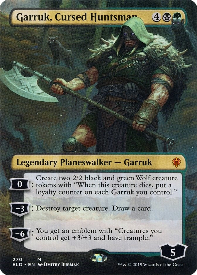 Image for Garruk, Cursed Huntsman (Borderless) (270) [Throne of Eldraine] - Magic: The Gathering