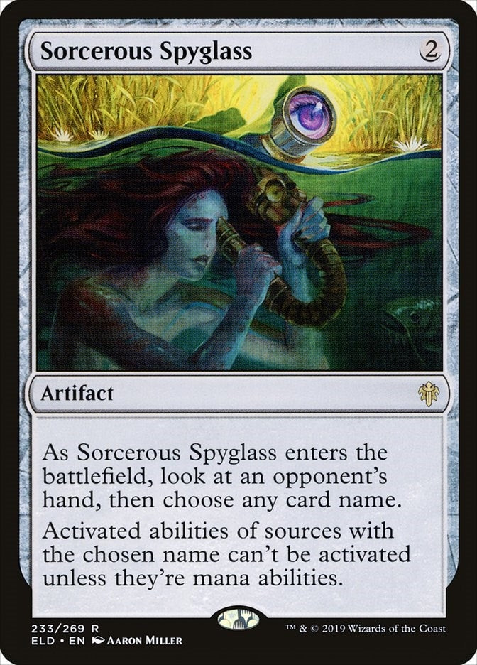 Image for Sorcerous Spyglass (233) [Throne of Eldraine] - Magic: The Gathering