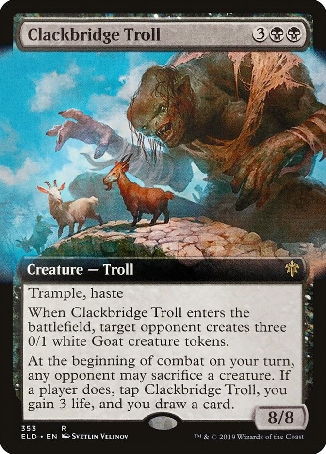 Image for Clackbridge Troll (Extended Art) (353) [Throne of Eldraine] - Magic: The Gathering