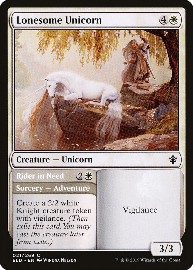 Image for Lonesome Unicorn (21) [Throne of Eldraine] - Magic: The Gathering