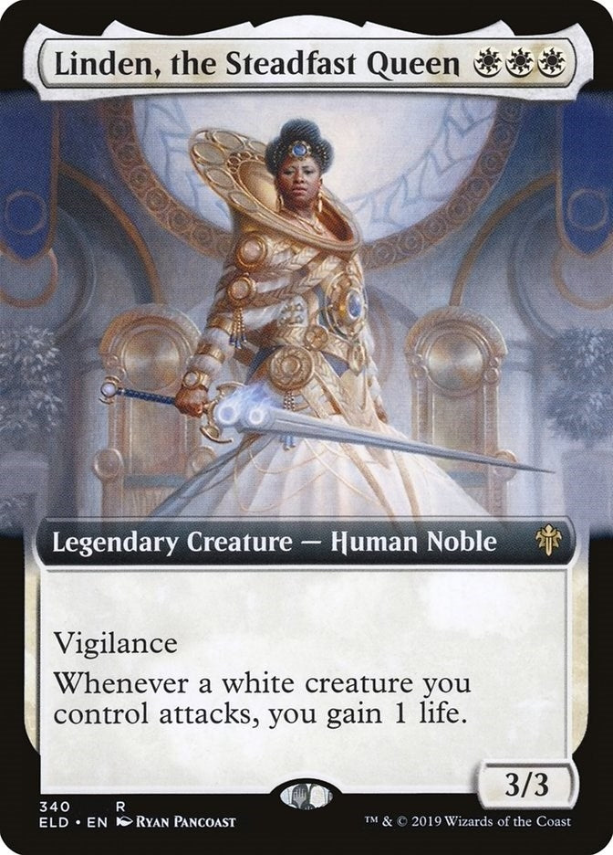 Image for Linden, the Steadfast Queen (Extended Art) (340) [Throne of Eldraine] - Magic: The Gathering