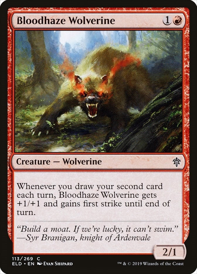 Image for Bloodhaze Wolverine (113) [Throne of Eldraine] - Magic: The Gathering