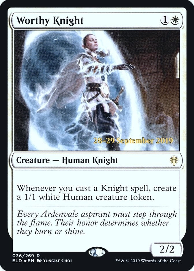 Image for Worthy Knight (36) [Prerelease Cards] - Magic: The Gathering