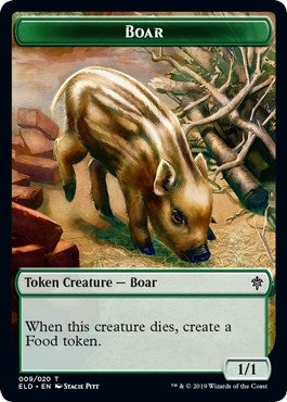 Image for Boar // Food (017) Double-Sided Token (9 // 17) [Throne of Eldraine] - Magic: The Gathering