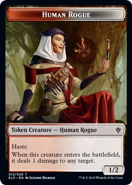 Image for Human Rogue // Food (016) Double-Sided Token (12 // 16) [Throne of Eldraine] - Magic: The Gathering