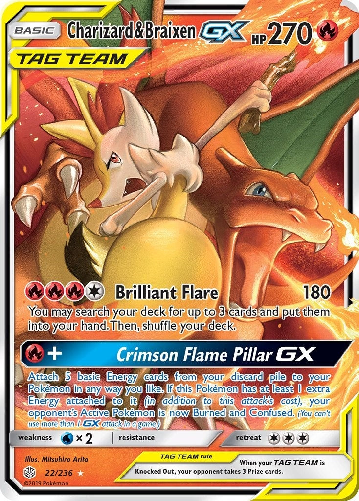 Image for Charizard & Braixen GX (22/236) [SM - Cosmic Eclipse] - Pokemon