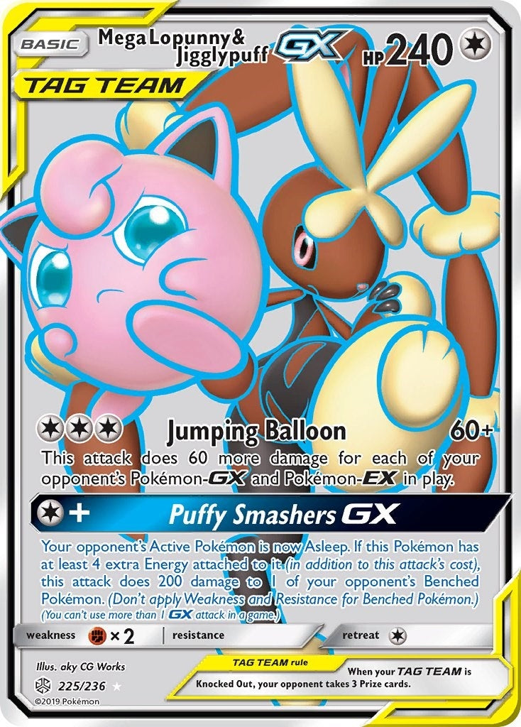 Image for Mega Lopunny & Jigglypuff GX (Full Art) (225/236) [SM - Cosmic Eclipse] - Pokemon