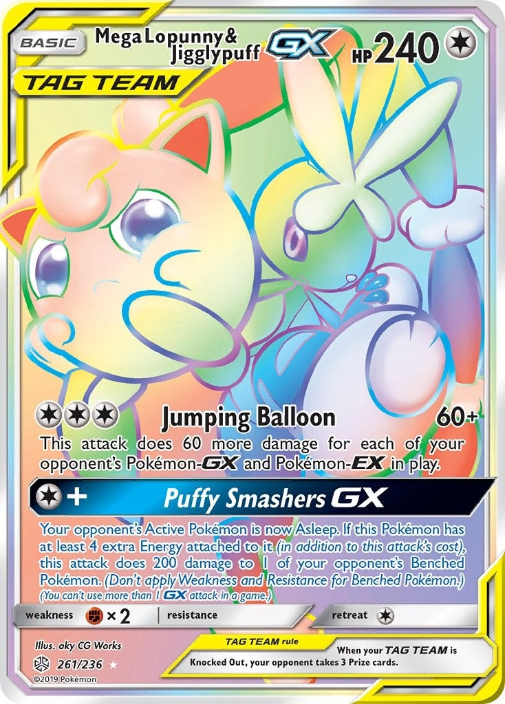 Image for Mega Lopunny & Jigglypuff GX (Secret) (261/236) [SM - Cosmic Eclipse] - Pokemon