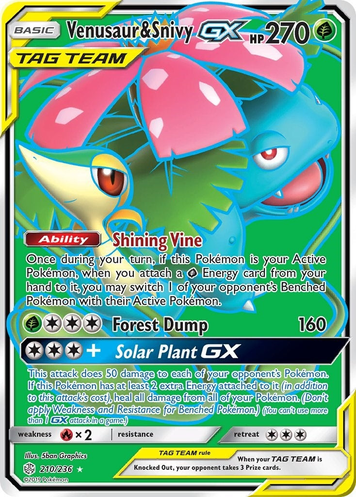 Image for Venusaur & Snivy GX (Full Art) (210/236) [SM - Cosmic Eclipse] - Pokemon