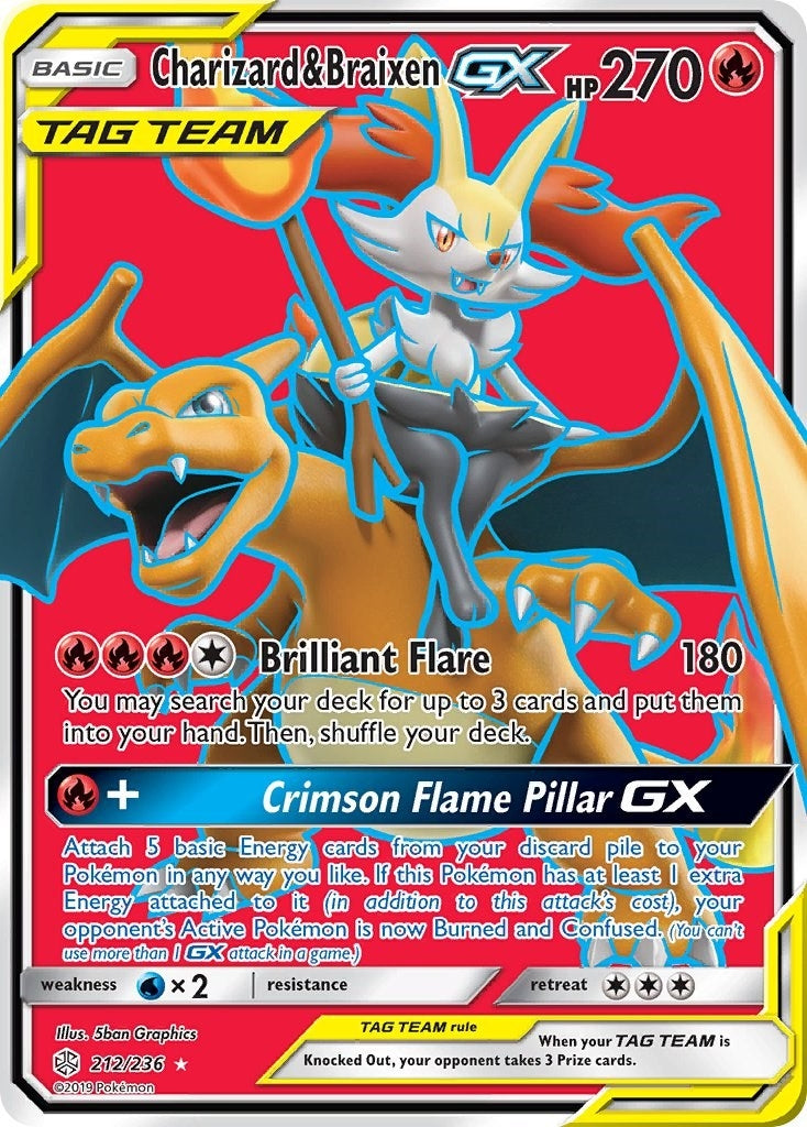 Image for Charizard & Braixen GX (Full Art) (212/236) [SM - Cosmic Eclipse] - Pokemon