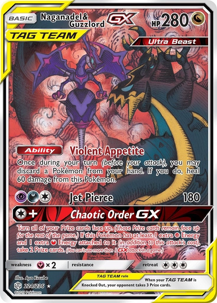 Image for Naganadel & Guzzlord GX (Alternate Full Art) (224/236) [SM - Cosmic Eclipse] - Pokemon