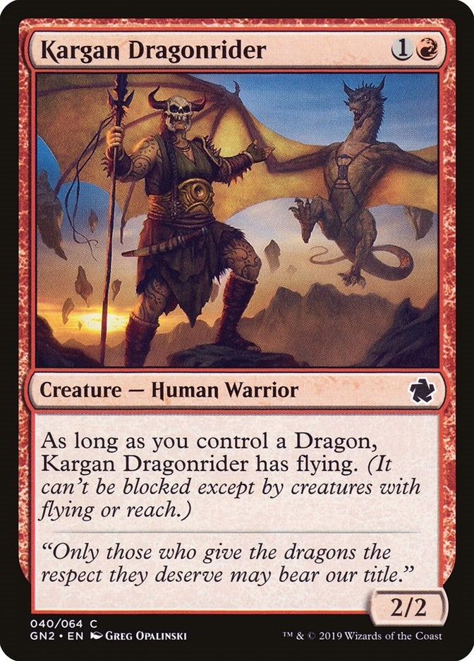 Image for Kargan Dragonrider (40) [Magic Game Night 2019] - Magic: The Gathering