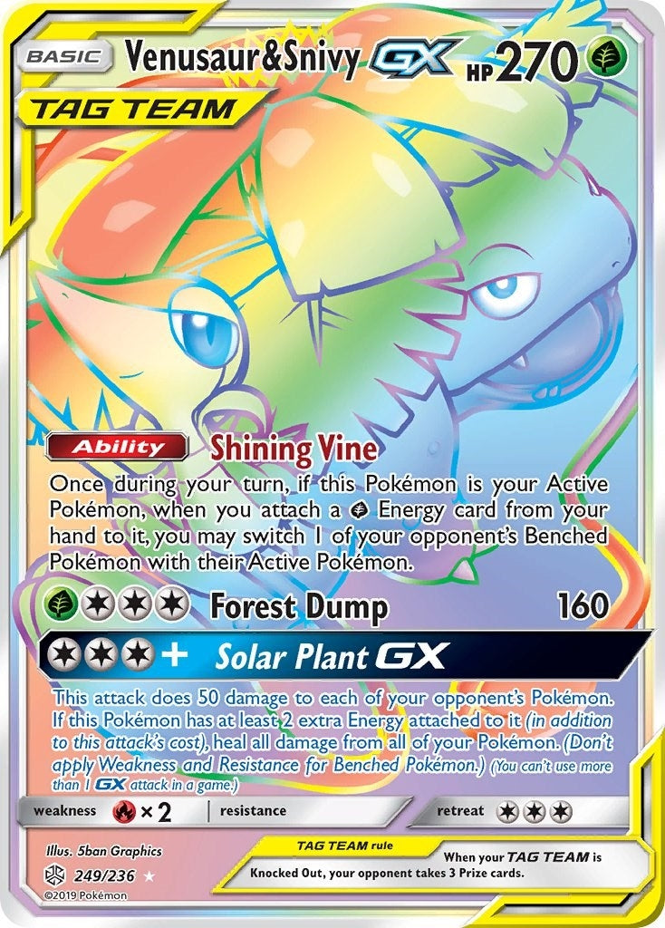 Image for Venusaur & Snivy GX (Secret) (249/236) [SM - Cosmic Eclipse] - Pokemon