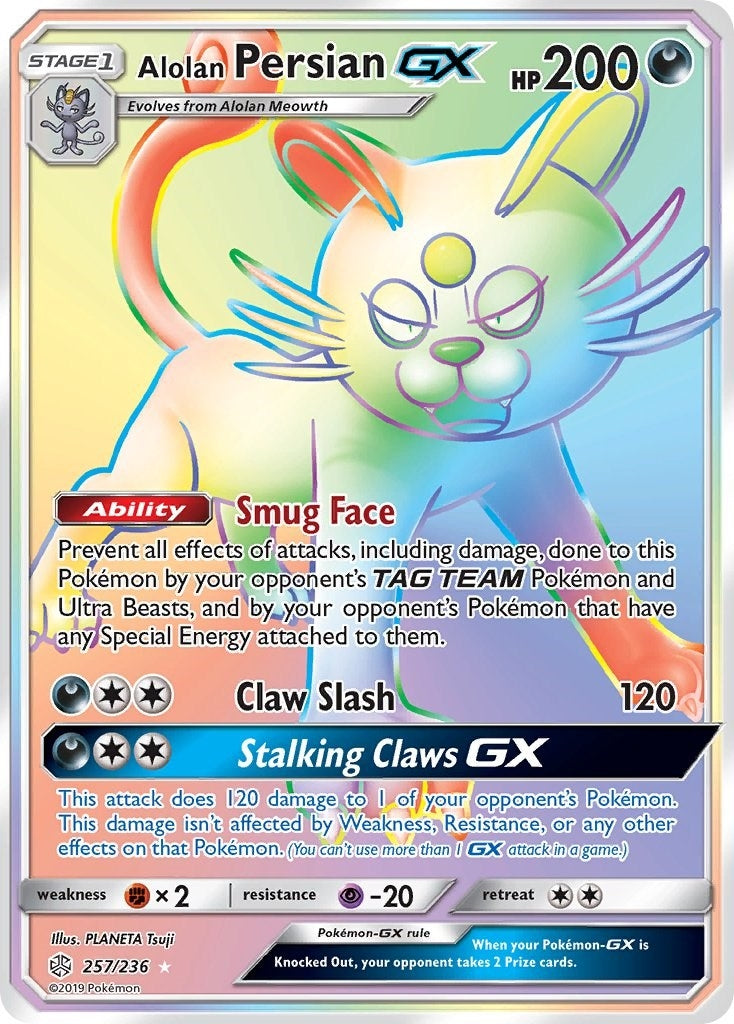 Image for Alolan Persian GX (Secret) (257/236) [SM - Cosmic Eclipse] - Pokemon