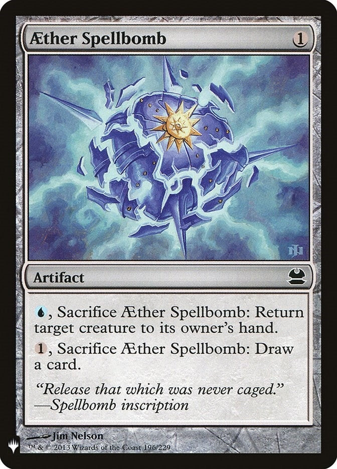 Image for Aether Spellbomb (196) [The List Reprints] - Magic: The Gathering