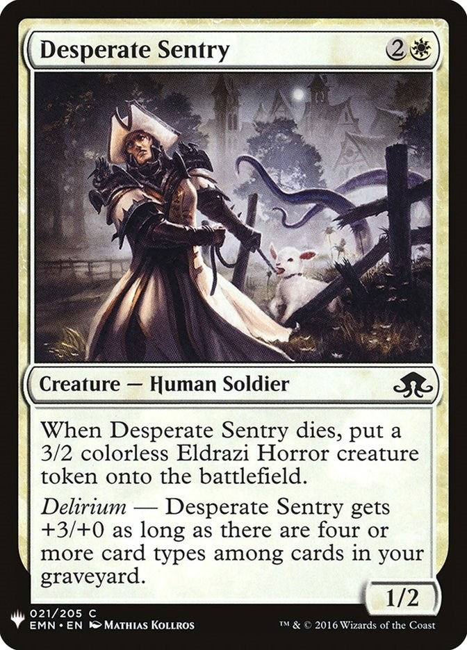Image for Desperate Sentry (21) [The List Reprints] - Magic: The Gathering