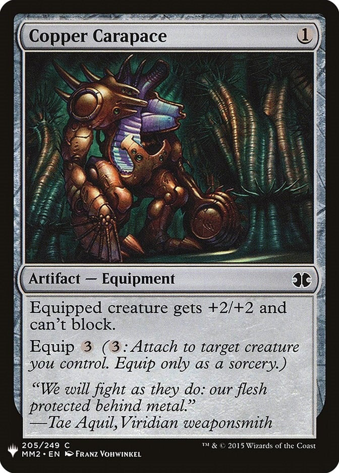 Image for Copper Carapace (205) [The List Reprints] - Magic: The Gathering