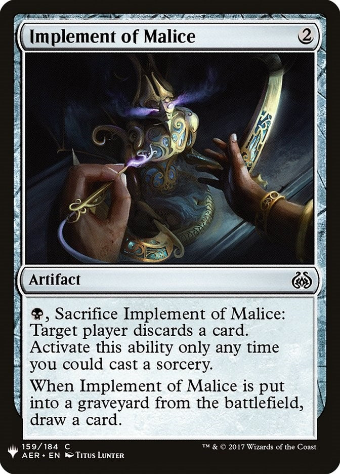 Image for Implement of Malice (159) [The List Reprints] - Magic: The Gathering