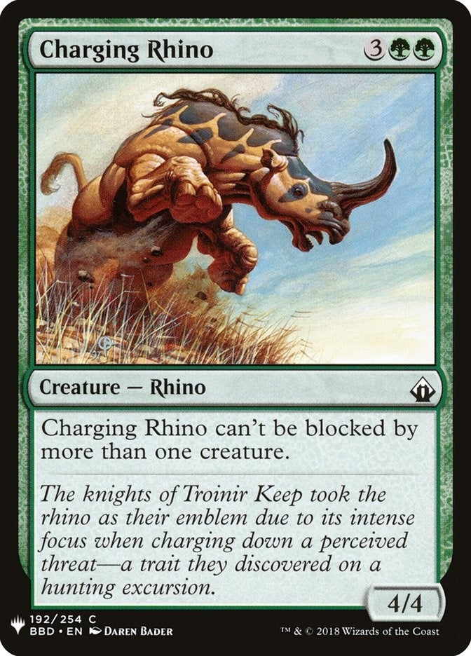 Image for Charging Rhino (192) [The List Reprints] - Magic: The Gathering