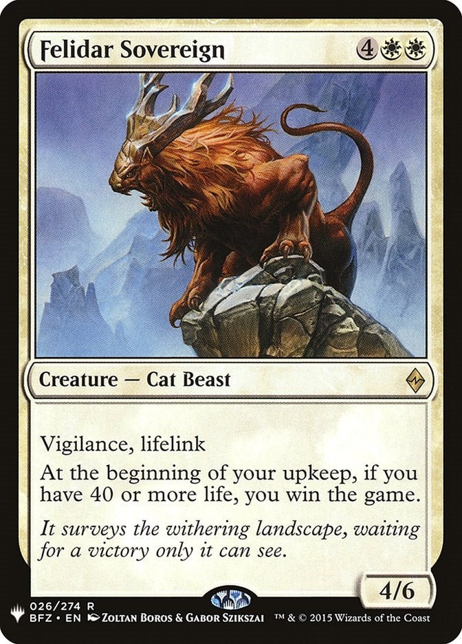 Image for Felidar Sovereign (26) [The List Reprints] - Magic: The Gathering