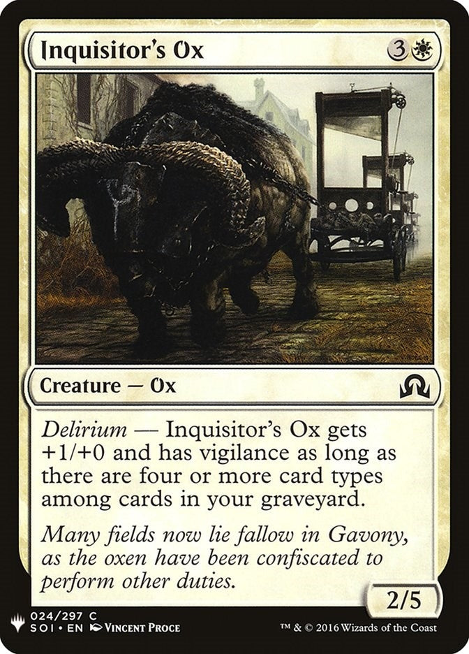 Image for Inquisitor's Ox (24) [The List Reprints] - Magic: The Gathering