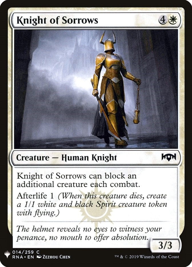 Image for Knight of Sorrows (14) [The List Reprints] - Magic: The Gathering