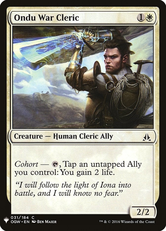 Image for Ondu War Cleric (31) [The List Reprints] - Magic: The Gathering