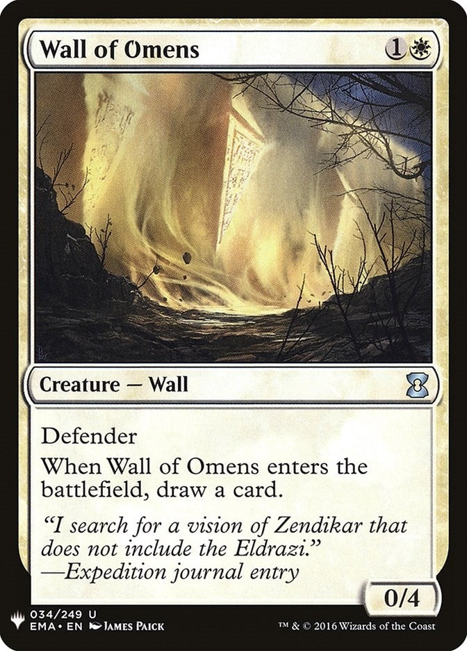 Image for Wall of Omens (EMA) (34) [The List Reprints] - Magic: The Gathering