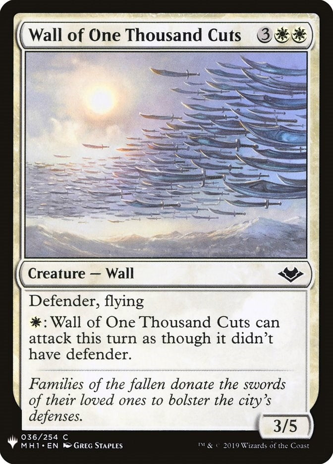 Image for Wall of One Thousand Cuts (36) [The List Reprints] - Magic: The Gathering