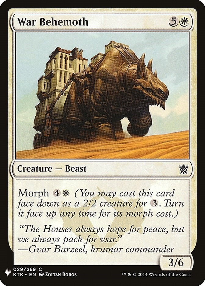 Image for War Behemoth (29) [The List Reprints] - Magic: The Gathering