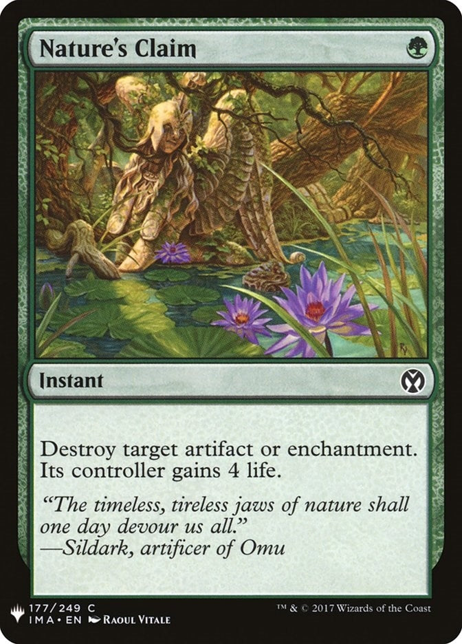 Image for Nature's Claim (177) [The List Reprints] - Magic: The Gathering