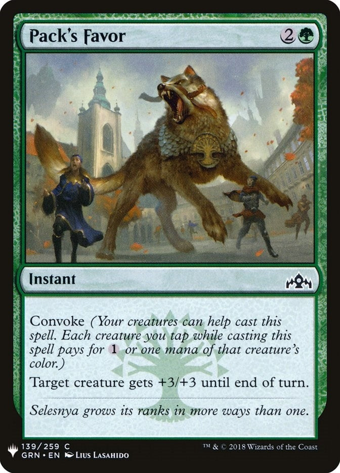 Image for Pack's Favor (139) [The List Reprints] - Magic: The Gathering
