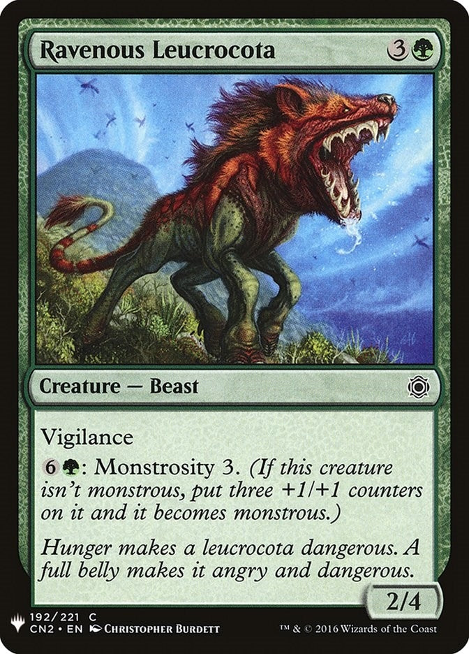 Image for Ravenous Leucrocota (192) [The List Reprints] - Magic: The Gathering