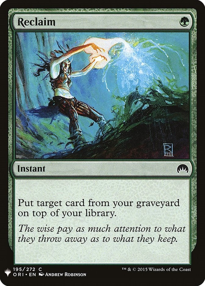 Image for Reclaim (195) [The List Reprints] - Magic: The Gathering