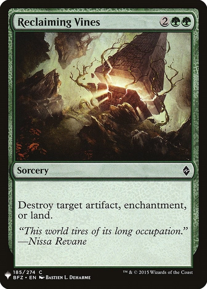 Image for Reclaiming Vines (185) [The List Reprints] - Magic: The Gathering