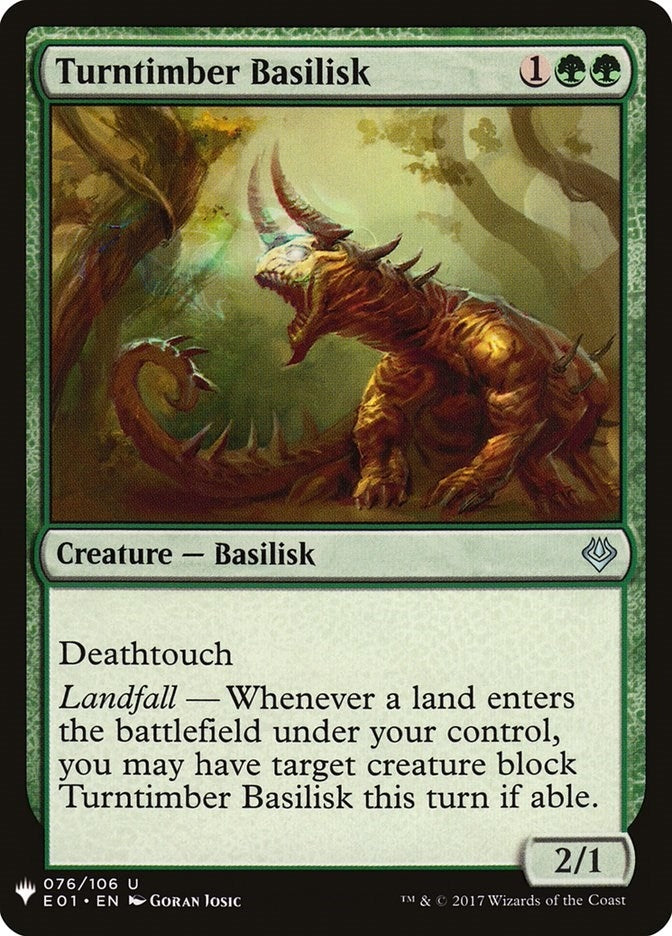Image for Turntimber Basilisk (76) [The List Reprints] - Magic: The Gathering