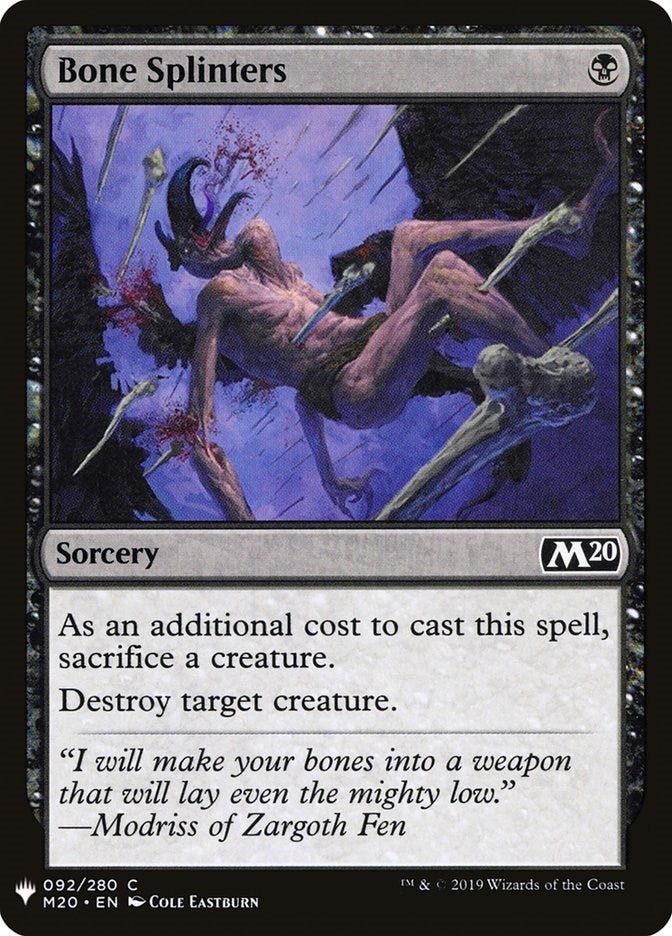 Image for Bone Splinters (92) [The List Reprints] - Magic: The Gathering