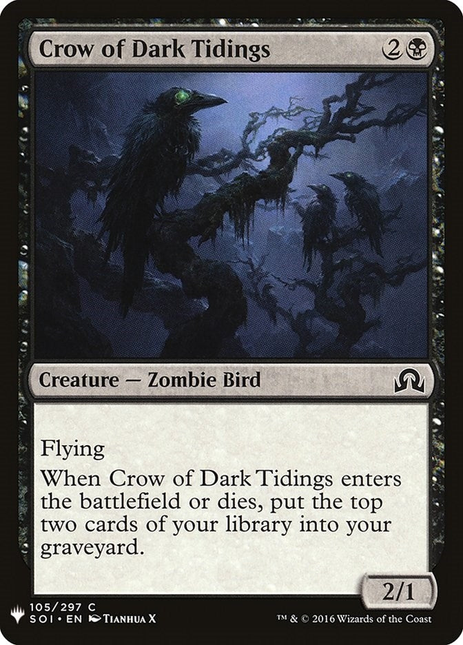 Image for Crow of Dark Tidings (105) [The List Reprints] - Magic: The Gathering