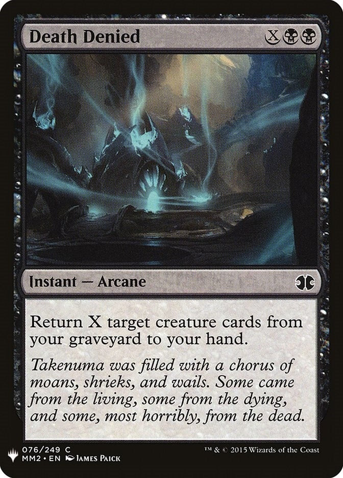 Image for Death Denied (76) [The List Reprints] - Magic: The Gathering