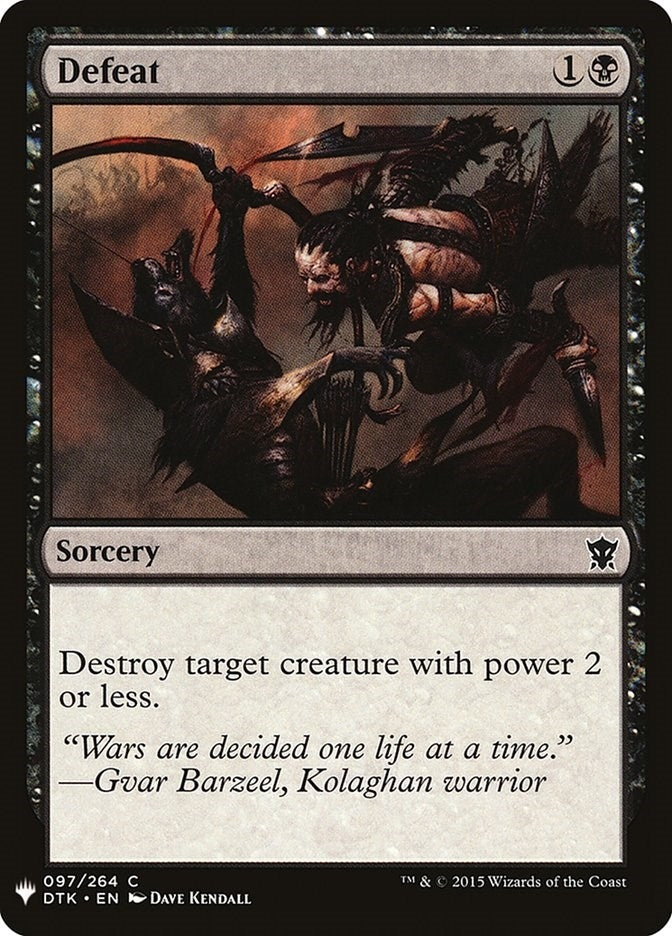 Image for Defeat (97) [The List Reprints] - Magic: The Gathering