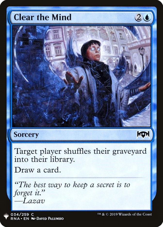 Image for Clear the Mind (34) [The List Reprints] - Magic: The Gathering