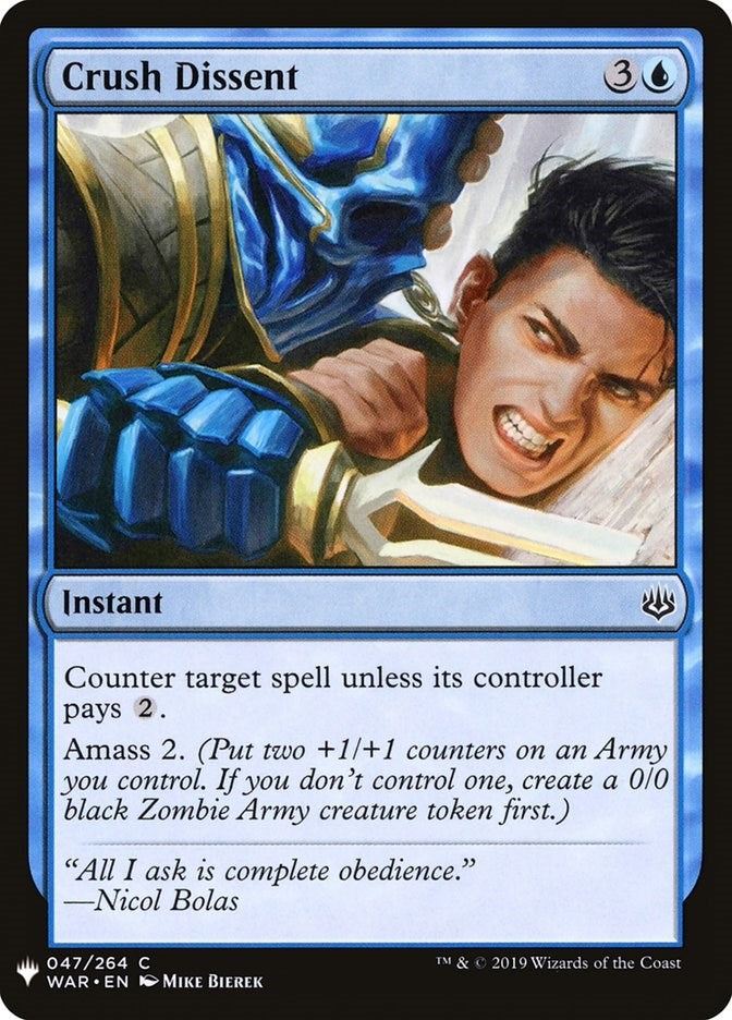 Image for Crush Dissent (47) [The List Reprints] - Magic: The Gathering
